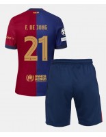 Barcelona Frenkie de Jong #21 Domácí dres pro děti 2024-25 Krátký Rukáv (+ trenýrky)